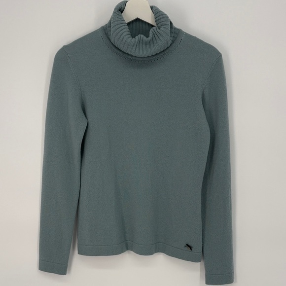 Escada Sweaters - 🦓 Escada cashmere turtleneck, blue green Neck Sweater -